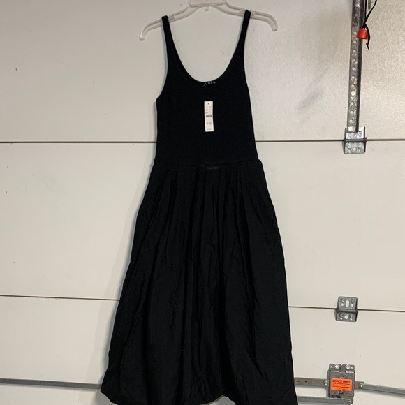 J CREW WOMENS BLACK TANK MIDI DRESS BUBBLE HEM SMALL NEW WITH TAGS BY828 - Picture 2 of 11
